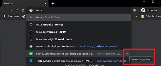 谷歌已经在Chrome 83上解决了移除地址栏中的自动完成历史记录