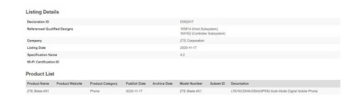中兴Blade A51实况镜头和关键规格通过FCC认证泄漏