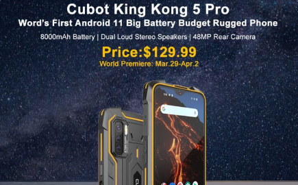 CubotKingKong5Pro智能手机现已上市售价129美元