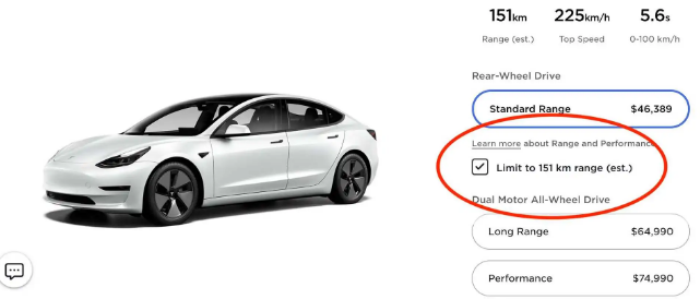 加拿大的94英里射程特斯拉Model3现已发布