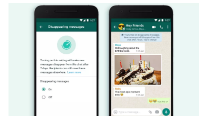WhatsApp开始推出消失的消息功能