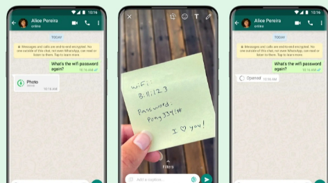 WhatsApp推出新功能让您只需查看一次照片和视频