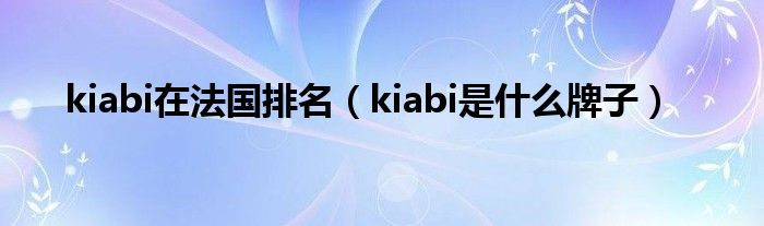 kiabi在法国排名（kiabi是什么牌子）