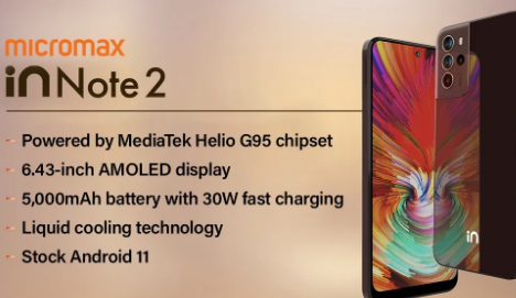 MicromaxINNote2智能手机搭载联发科HelioG95概述