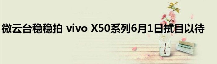 微云台稳稳拍 vivo X50系列6月1日拭目以待