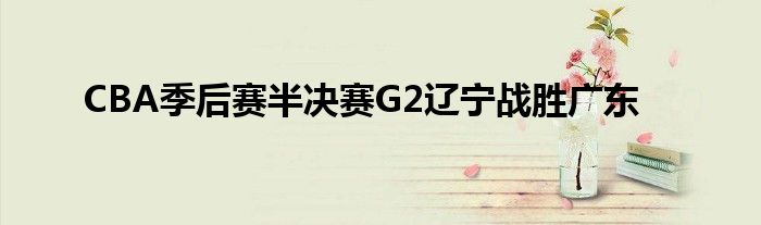 CBA季后赛半决赛G2辽宁战胜广东