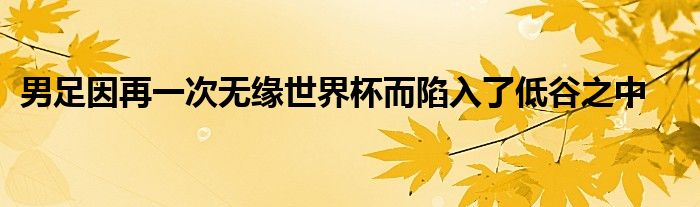 男足因再一次无缘世界杯而陷入了低谷之中