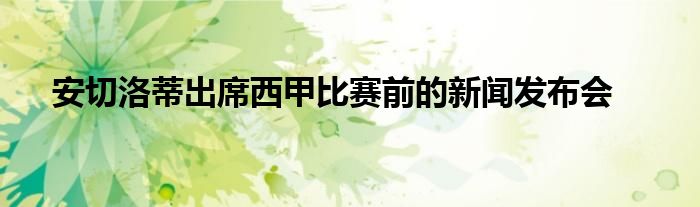 安切洛蒂出席西甲比赛前的新闻发布会