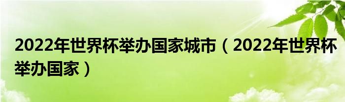 2022年世界杯举办国家城市（2022年世界杯举办国家）