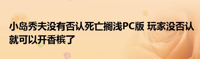 小岛秀夫没有否认死亡搁浅PC版 玩家没否认就可以开香槟了