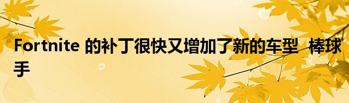 Fortnite 的补丁很快又增加了新的车型  棒球手