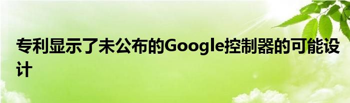 专利显示了未公布的Google控制器的可能设计