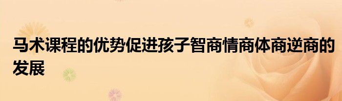 马术课程的优势促进孩子智商情商体商逆商的发展