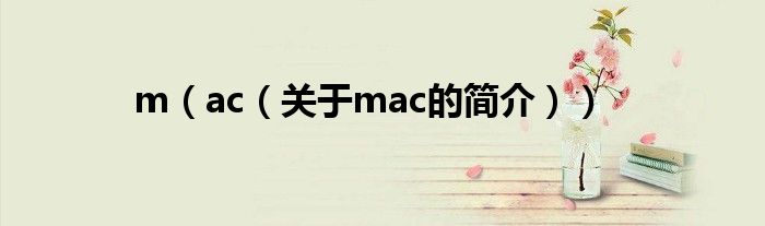 m（ac（关于mac的简介））