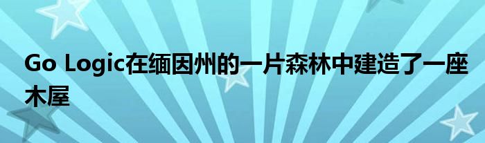 Go Logic在缅因州的一片森林中建造了一座木屋