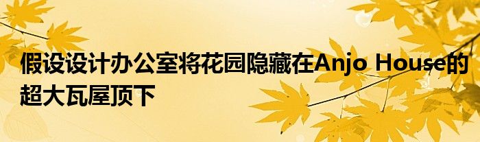 假设设计办公室将花园隐藏在Anjo House的超大瓦屋顶下