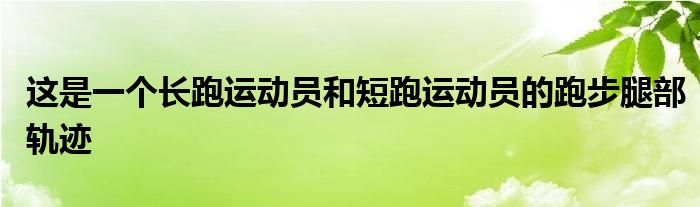 这是一个长跑运动员和短跑运动员的跑步腿部轨迹