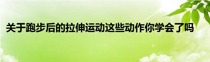 关于跑步后的拉伸运动这些动作你学会了吗