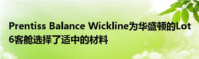 Prentiss Balance Wickline为华盛顿的Lot 6客舱选择了适中的材料