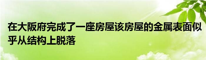 在大阪府完成了一座房屋该房屋的金属表面似乎从结构上脱落