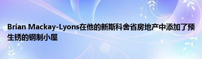 Brian Mackay-Lyons在他的新斯科舍省房地产中添加了预生锈的钢制小屋