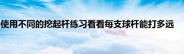 使用不同的挖起杆练习看看每支球杆能打多远