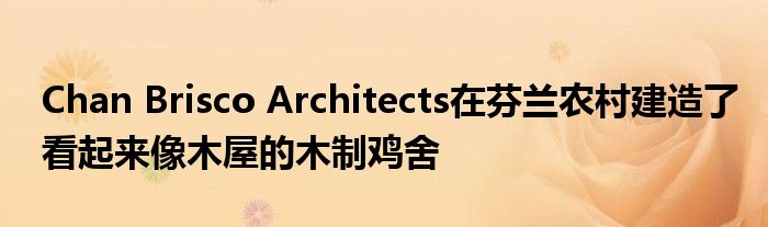 Chan Brisco Architects在芬兰农村建造了看起来像木屋的木制鸡舍