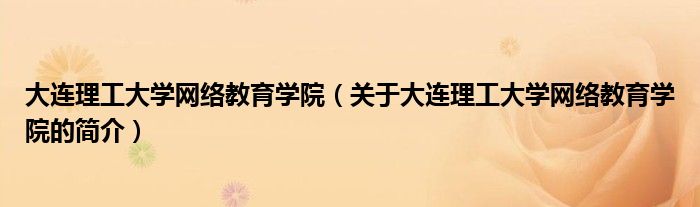 大连理工大学网络教育学院（关于大连理工大学网络教育学院的简介）