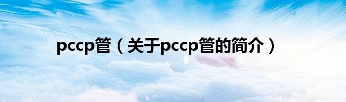 pccp管（关于pccp管的简介）