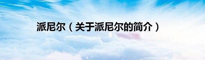 派尼尔（关于派尼尔的简介）