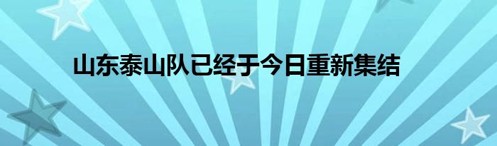 山东泰山队已经于今日重新集结