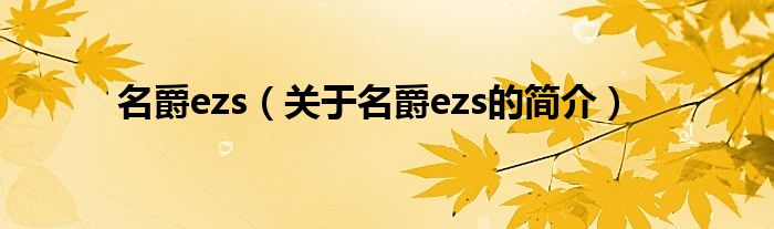 名爵ezs（关于名爵ezs的简介）