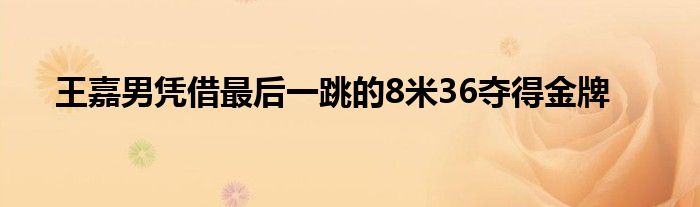 王嘉男凭借最后一跳的8米36夺得金牌