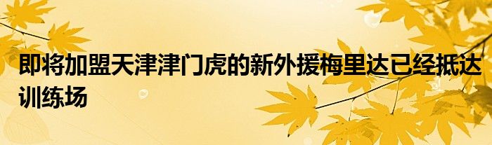 即将加盟天津津门虎的新外援梅里达已经抵达训练场