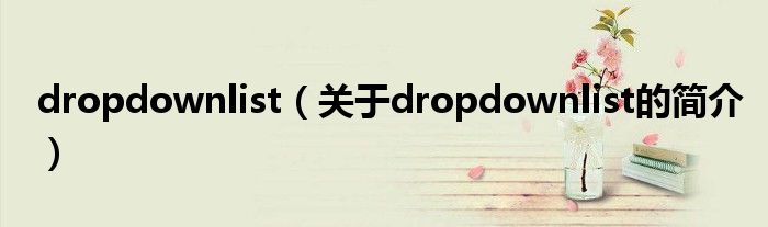 dropdownlist（关于dropdownlist的简介）