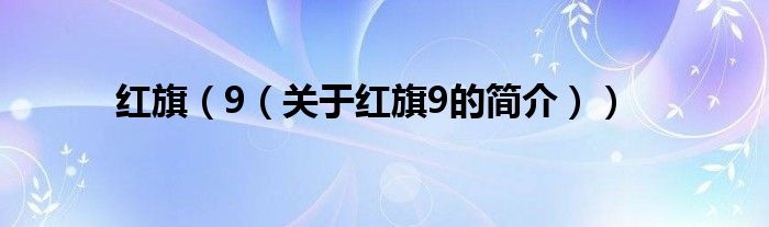 红旗（9（关于红旗9的简介））