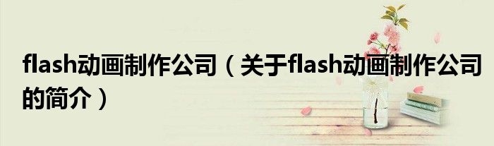 flash动画制作公司（关于flash动画制作公司的简介）