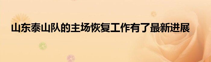 山东泰山队的主场恢复工作有了最新进展
