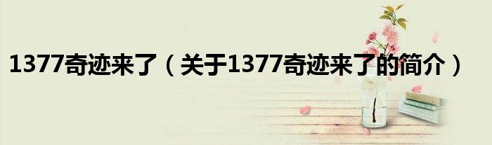 1377奇迹来了（关于1377奇迹来了的简介）
