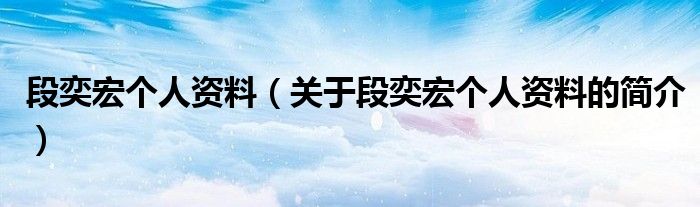 段奕宏个人资料（关于段奕宏个人资料的简介）