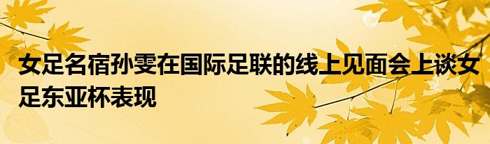 女足名宿孙雯在国际足联的线上见面会上谈女足东亚杯表现