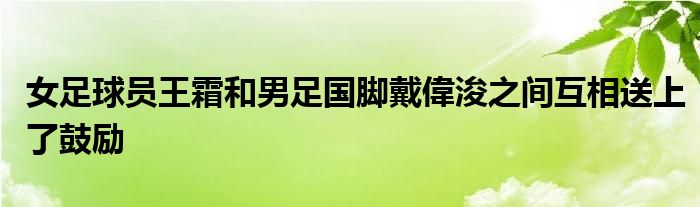 女足球员王霜和男足国脚戴偉浚之间互相送上了鼓励