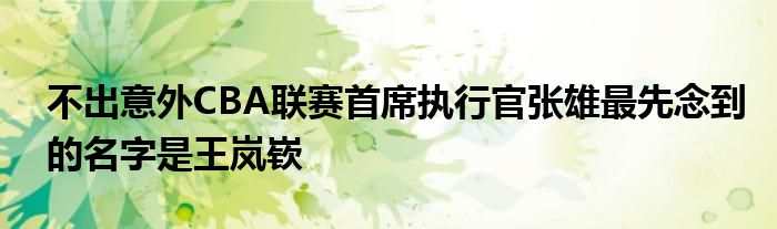 不出意外CBA联赛首席执行官张雄最先念到的名字是王岚嵚