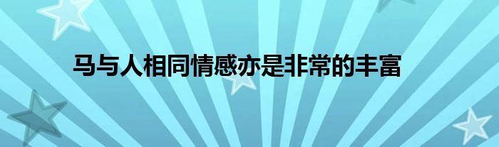 马与人相同情感亦是非常的丰富