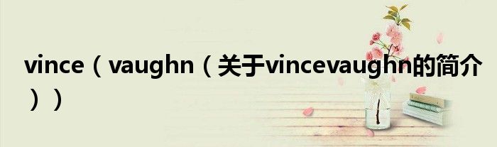 vince（vaughn（关于vincevaughn的简介））