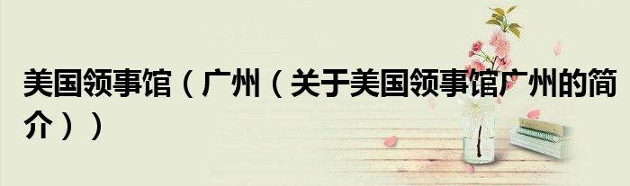 美国领事馆（广州（关于美国领事馆广州的简介））
