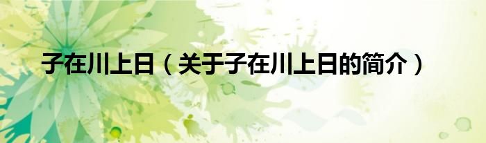 子在川上日（关于子在川上日的简介）
