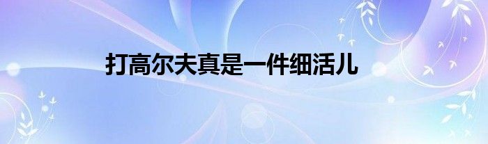 打高尔夫真是一件细活儿