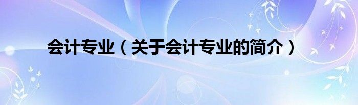 会计专业（关于会计专业的简介）