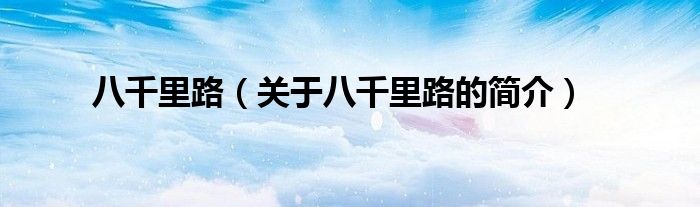 八千里路（关于八千里路的简介）